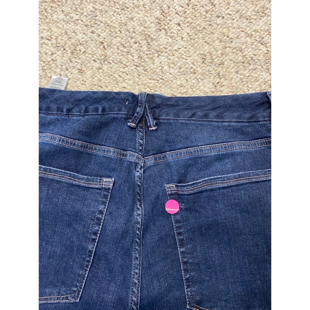15/33 Good American Good Legs Crop High-Rise With Pink Stitching Blue260 - Picture 10 of 11